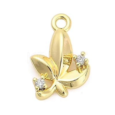 Brass Micro Pave Cubic Zirconia Charms ZIRC-F143-01G-1