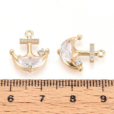 Brass Micro Pave Cubic Zirconia Pendants KK-N267-03A-G-1