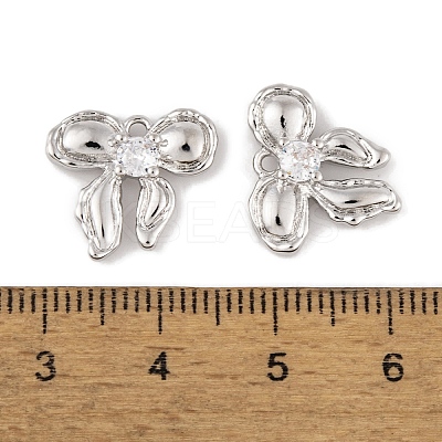 Brass Micro Pave Clear Cubic Zirconia Pendants KK-L212-05P-1