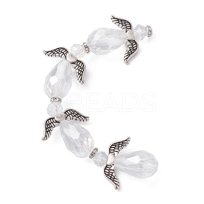 Angel Fairy Shape Electroplate Transparent Glass Beads Strands AJEW-JB01172-01-1