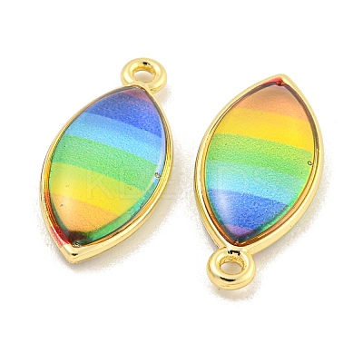 Rainbow Color Opaque Resin Pendants KK-M290-04A-G-1