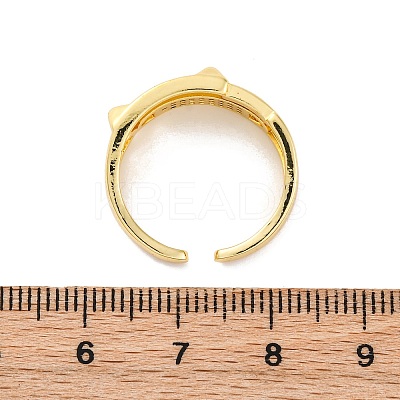 Brass Micro Pave Clear Cubic Zirconia Cuff Rings for Women RJEW-U043-14G-1