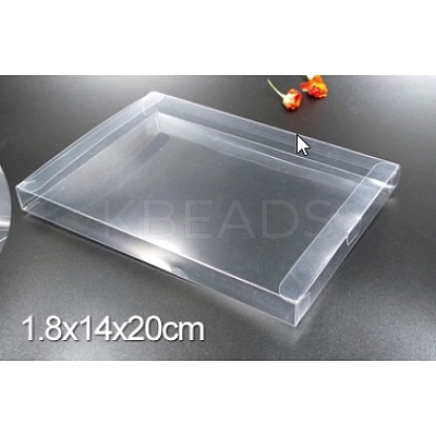 Transparent PVC Rectangle Favor Box Candy Treat Gift Box CON-WH0070-18B-1