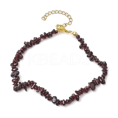 Natural Garnet Anklets AJEW-AN00592-11-1