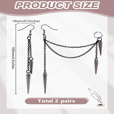 2Pairs Alloy Dangle Earrings for Women EJEW-LP0001-25-1