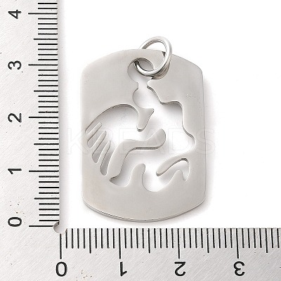 Non-Tarnish Hollow 304 Stainless Steel Pendants STAS-C086-04E-P-1