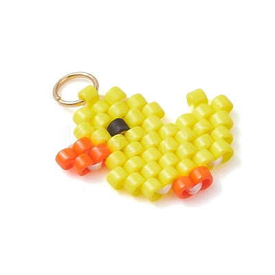 Glass Seed Beaded Pendants PALLOY-MZ01293-02-1