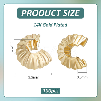 Brass Crimp Beads Covers KK-BC0014-72B-G01-1