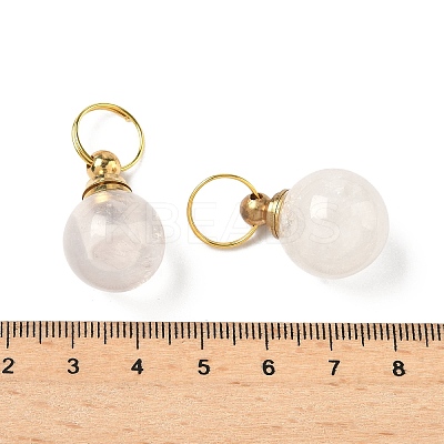 Natural Rose Quartz Openable Perfume Bottle Pendants G-A026-02B-01-1