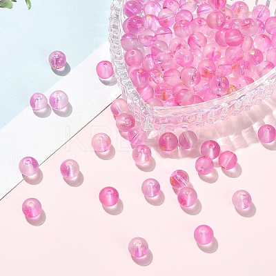 100Pcs Frosted Baking Paint Glass Beads DGLA-YW0001-36D-1