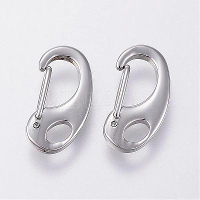 Tarnish Resistant 304 Stainless Steel Push Gate Snap Keychain Clasp Findings STAS-G039-05P-1