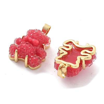 Druzy Resin Pendants RESI-G086-04G-02-1