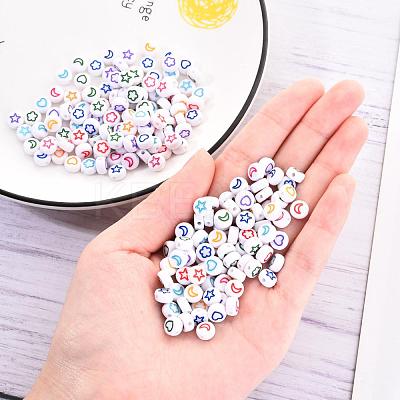 White Opaque Acrylic Beads MACR-YW0001-19F-1