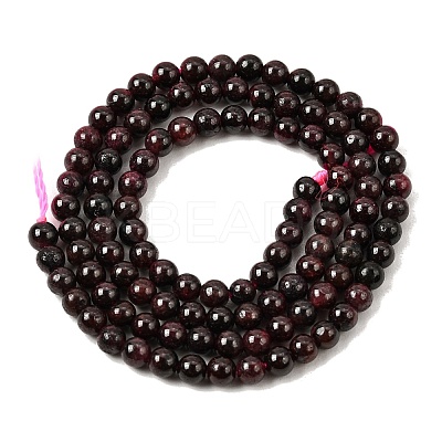 Natural Garnet Gemstone Bead Strands G-R263-4mm-1