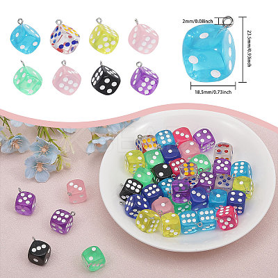 40Pcs Acrylic Pendants MACR-GL0001-05-1