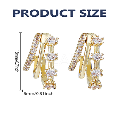 1 Pair Brass Rhinestone Stud Earrings for Women EJEW-LP0004-86-1
