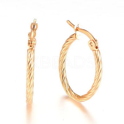 PVD Vacuum Plating 201 Stainless Steel Hoop Earrings EJEW-T002-01-1