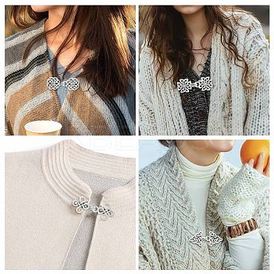 10Pcs 10 Styles Alloy Sweater Shawl Clips Brooches AJEW-CJ0001-66-1