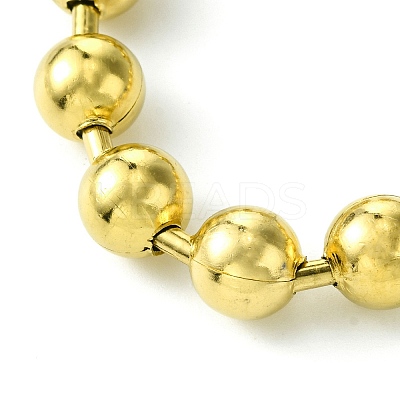 Ion Plating(IP) 304 Stainless Steel 10mm Round Ball Link Chain Bracelets for Women BJEW-C066-05C-G-1