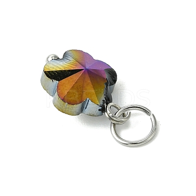16Pcs 8 Colors Glass Charms PALLOY-JF03194-1