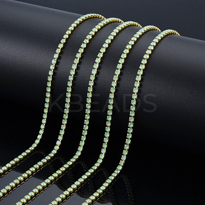 Brass Rhinestone Strass Chains CHC-N017-003B-C01-1