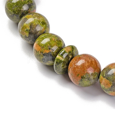 Natural Unakite Beads Stretch Bracelets BJEW-A025-01M-1