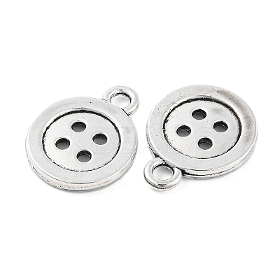 4-Hole Button Tibetan Style Zinc Alloy Charms TIBEP-R334-167AS-RS-1
