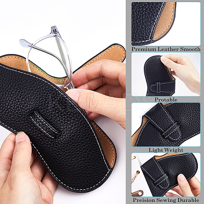 PU Leather Glasses Case AJEW-CN0002-44D-1