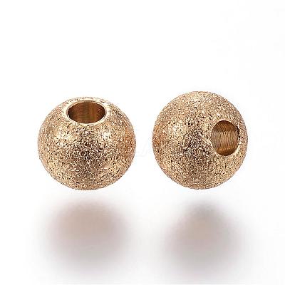 Ion Plating(IP) 304 Stainless Steel Textured Beads STAS-P108-06G-1