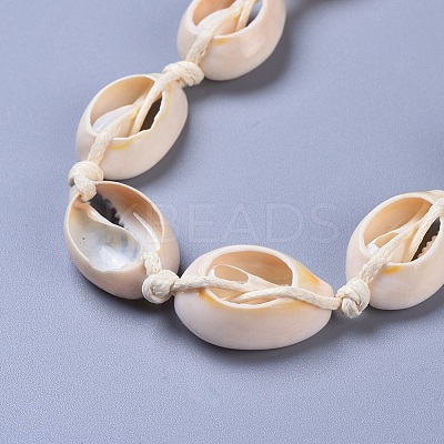 Adjustable Cowrie Shell Beaded Necklace and Bracelets Jewelry Sets SJEW-JS01019-1