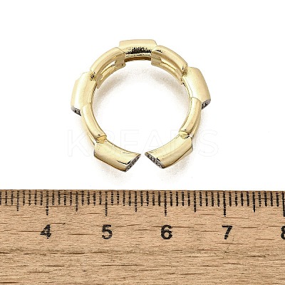 Brass Micro Pave Clear Cubic Zirconia Cuff Rings for Women RJEW-G347-02G-1