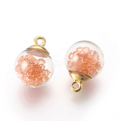 Transparent Glass Bottle Pendants LS-GLAA-L018-11-A-1