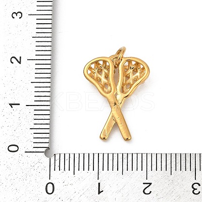 304 Stainless Steel Micro Pave Cubic Zirconia Pendants STAS-D305-02G-F-1