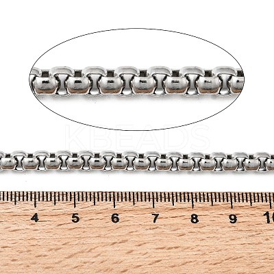 Tarnish Resistant Men's Jewelry Making 304 Stainless Steel Box Chains CHS-A003F-5.5mm-1