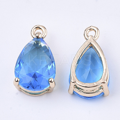 Transparent Glass Charms X-GLAA-T007-11B-1