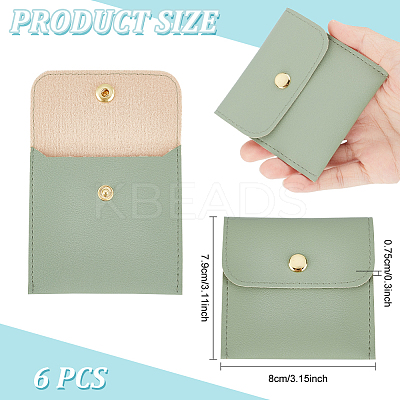 6Pcs PU Imitation Leather Jewelry Storage Bags ABAG-HY0001-14-1