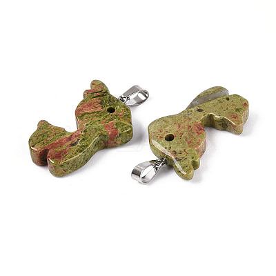 Natural Unakite Pendants G-T144-11H-1