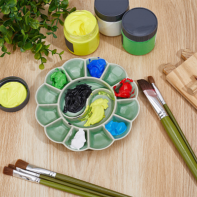 1Pc Porcelain Watercolor Oil Palette AJEW-BC0009-31-1