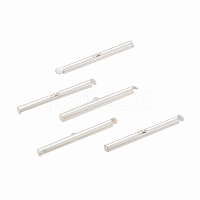Brass Slide On End Clasp Tubes KK-P031-11-1