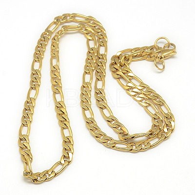 Trendy Men's 201 Stainless Steel Mother-Son Chain Necklaces NJEW-L043B-41G-1