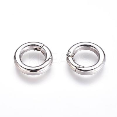 Tarnish Resistant 304 Stainless Steel Spring Gate Rings STAS-P162-01P-1