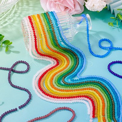 18 Strands 18 Colors Transparent Glass Beads Strands EGLA-TA0013-38-1