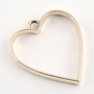 Rack Plating Alloy Heart Open Back Bezel Pendants PALLOY-S047-12E-FF-1