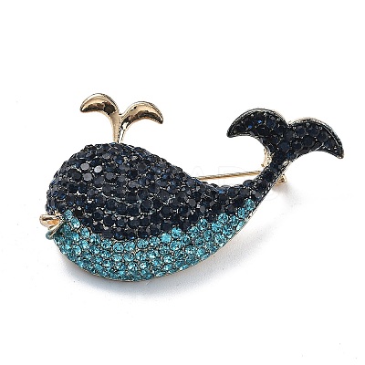 Marine Organism Alloy Rhinestone Brooches LS-JEWB-Z034-03G-02-1