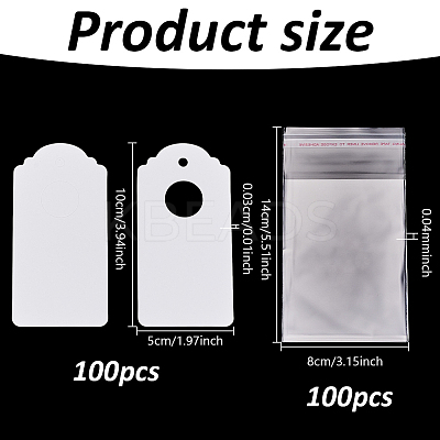 100Pcs Kraft Paper Jewelry Badge Display Cards OPC-NB0001-04B-1