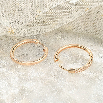 Rack Plating Brass Clear Cubic Zirconia Hoop Earrings EJEW-M090-01G-01-1