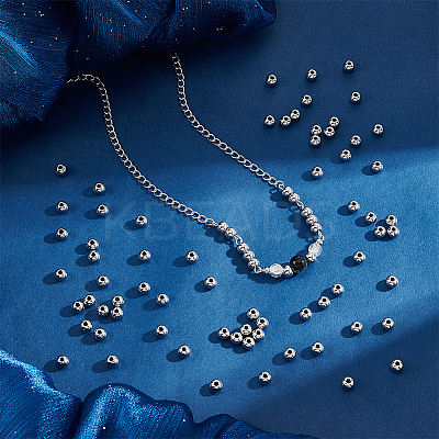 304 Stainless Steel Round Spacer Beads STAS-UN0058-86C-P-1