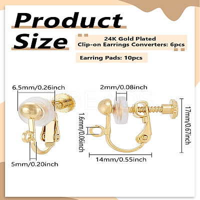 Brass Clip-on Earring Findings KK-LP0002-11G-1