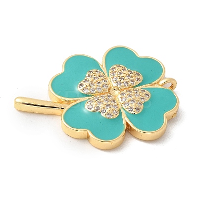 Brass Micro Pave Cubic Zirconia Pendants KK-U053-25G-02-1