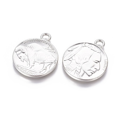 Tibetan Style Alloy Coin Pendants LS-TIBEP-GC001-P-NR-1